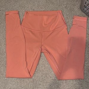 lululemon wunder under high rise leggings 28” in rustic coral, size 6